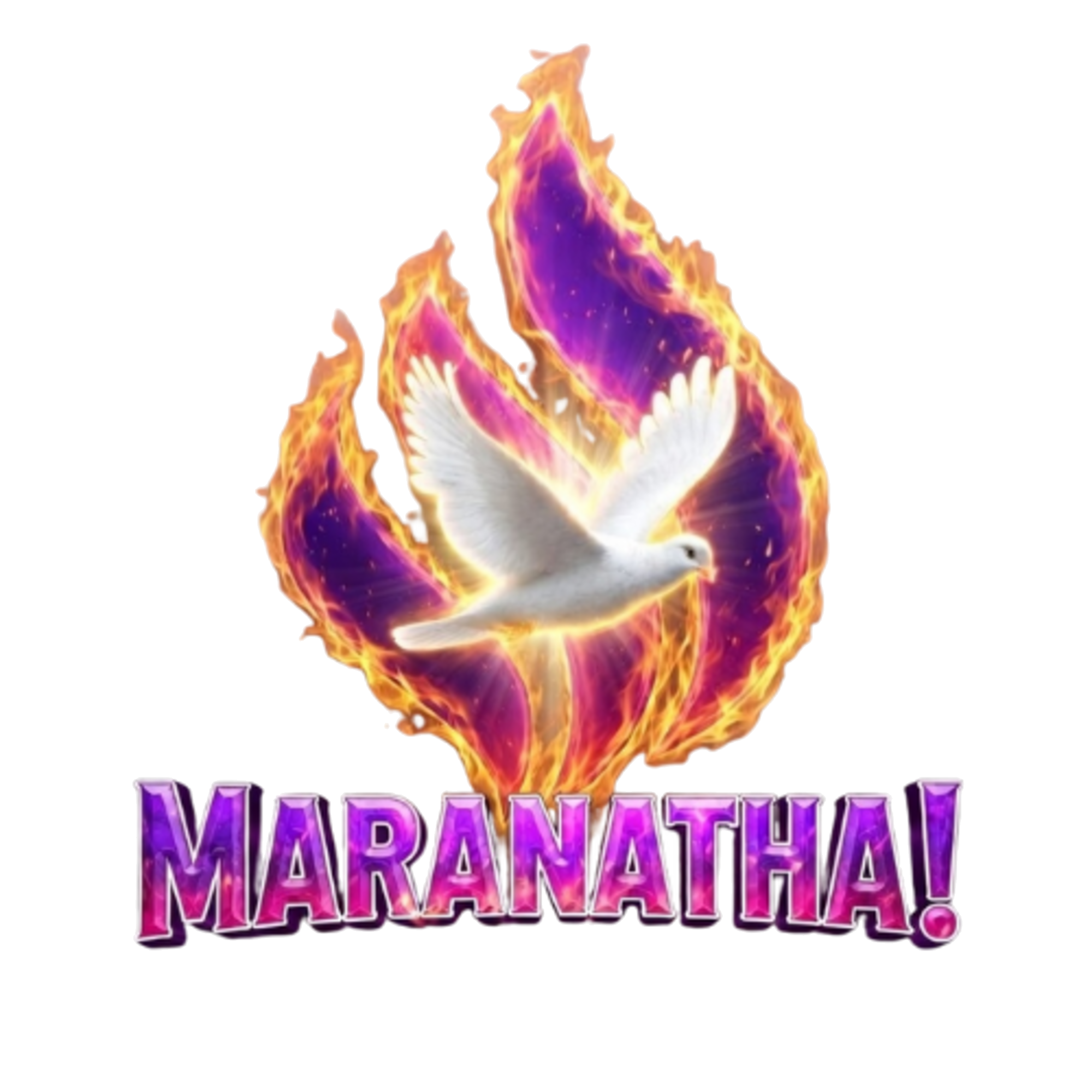 Maranatha flame and dove logo